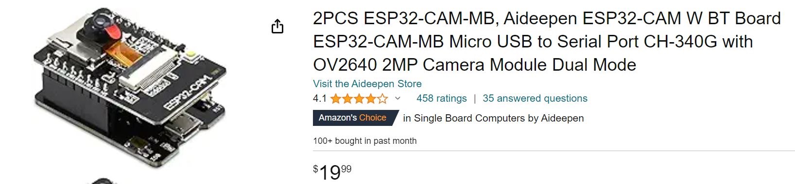 Aideepen ESP32-CAM board