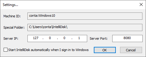 IntelliDisk's Settings