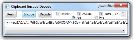Clipboard Codec showing Encode results
