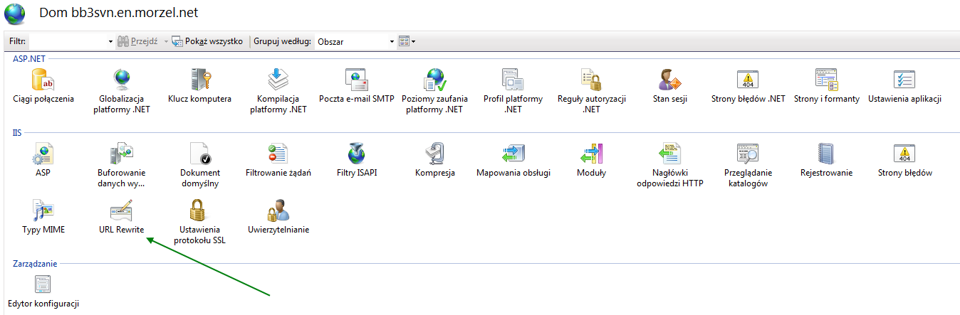 URL Rewrite module in IIS Manager... Click to enlarge...