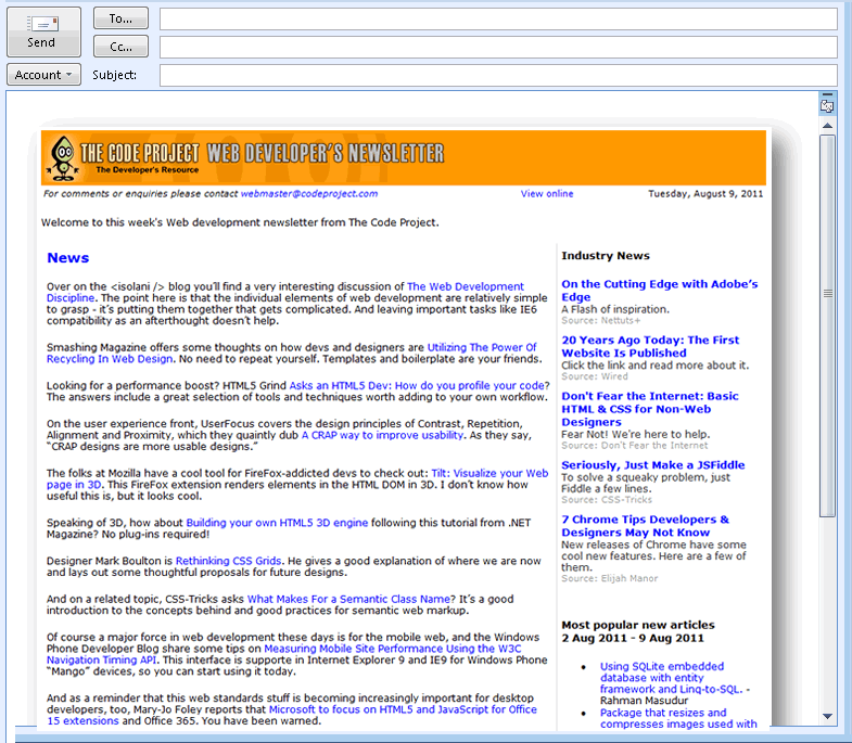 mobile newsletter